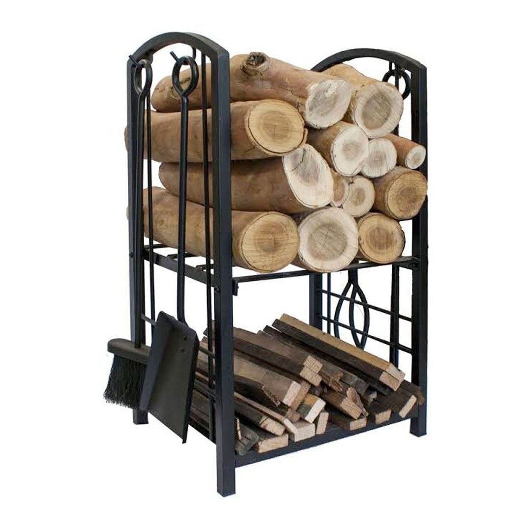 eksplicit Atomisk Forholdsvis 2 Tier Wood Rack with Fire tools Large 55x45x72cm – Fourth Element