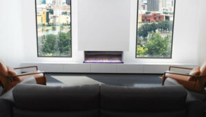 Ambe Multi 49 Electric Fireplace in living room