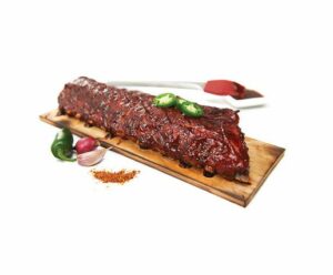 Broil King Maple Grilling Planks with meat on