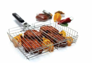 Broil King Premium Grill Basket closed with food in