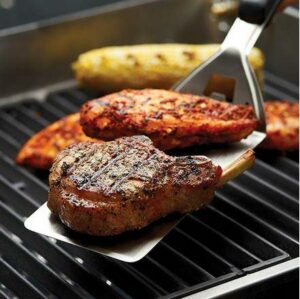 Broil King Super Flipper with meat on BBQ