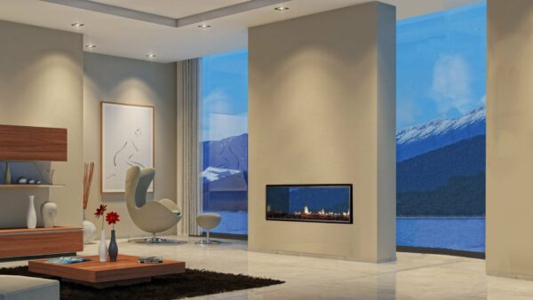 Escea DX1000 Gas Fireplace installed in living area