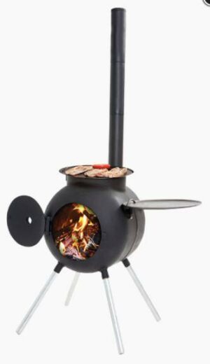 OzPig Portable Wood Stove installed
