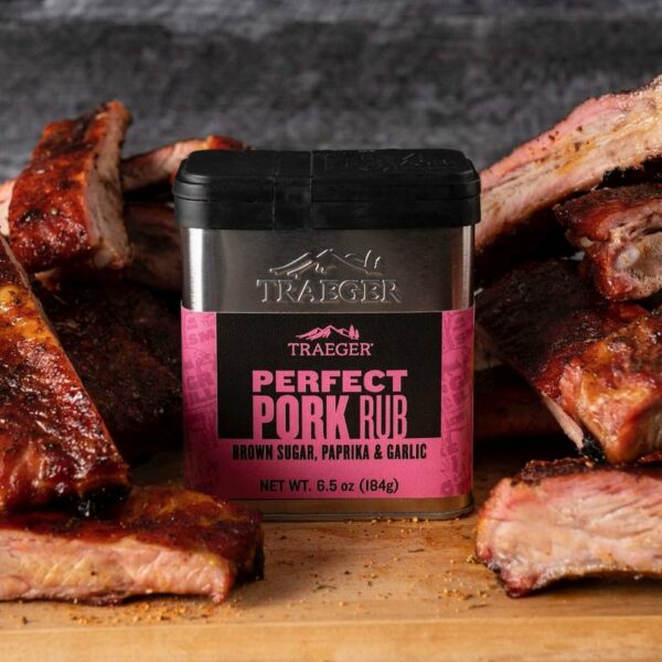 Traeger Perfect Pork Rub with pork ribs