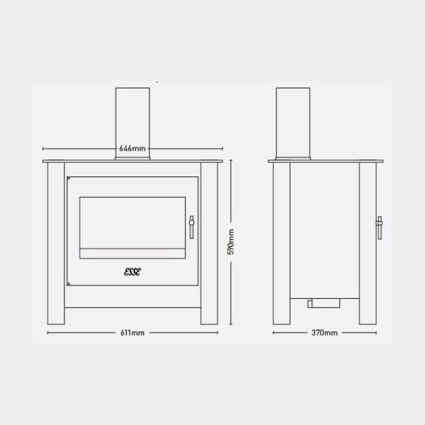 Fourth Element - Esse Gas Fire - Dimensions_ESSEG225 Fourth Element - Esse Gas Fire - Dimensions_ESSEG225