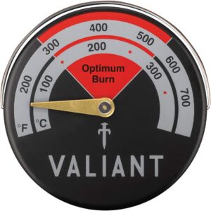 Valiant Stove Thermometer Black/Red
